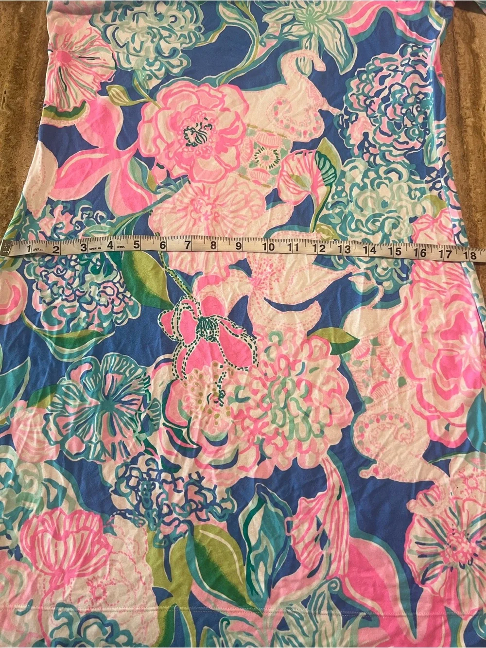 Lilly Pulitzer Pink Blue Floral Shift Dress, Size Medium - Picture 5 of 9